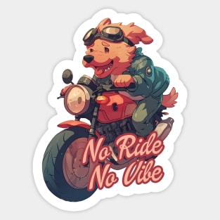 Cool dog riding motorbike Sticker